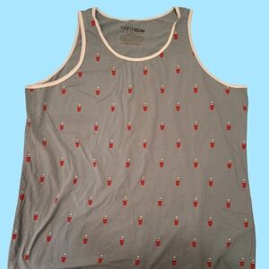 Fifth Sun Gray Tank with Red Cup Design